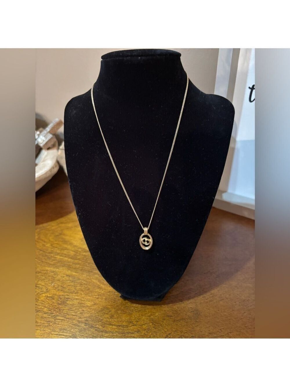 Christian Dior authentic CD vintage necklace gold- EUC